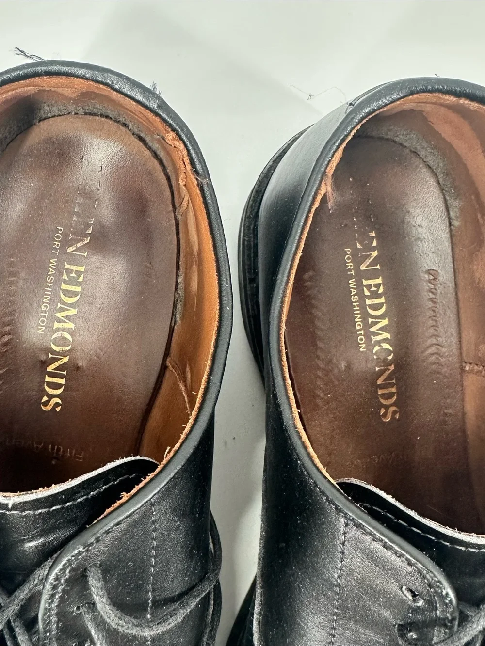 Allen Edmonds Port Washington Men Size 10.5 EEE Oxford Dress Shoes Black Leather